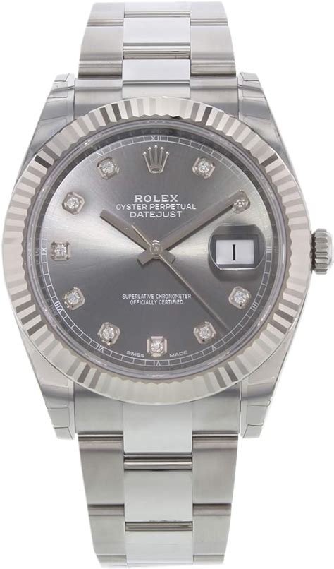 rolex datejust 41 rhodium diamond dial automatic mens watch 126334rdo